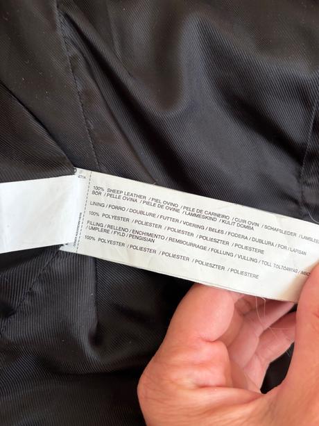 Mango kozena bunda s prava koza ovcia , leather ja, mango,s