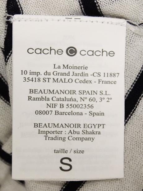 -biely prúžkovaný pulóver cache cache veľ. s, s