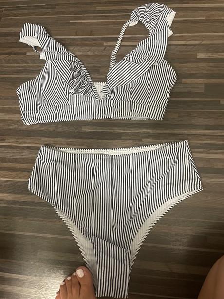 Plavky pásikavé nové vysoký sed, l