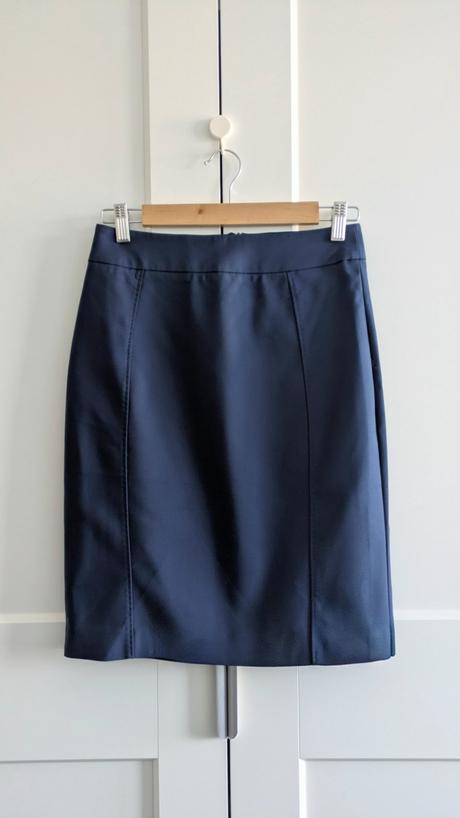 Tmavomodrá puzdrová sukňa mango, mango,s