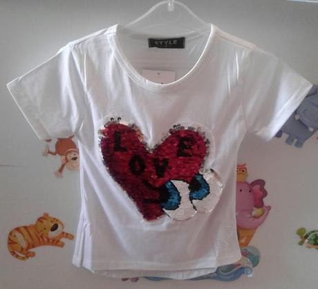 Meniace tričko,,love,,biele, 104 / 116 / 128 / 140 / 152