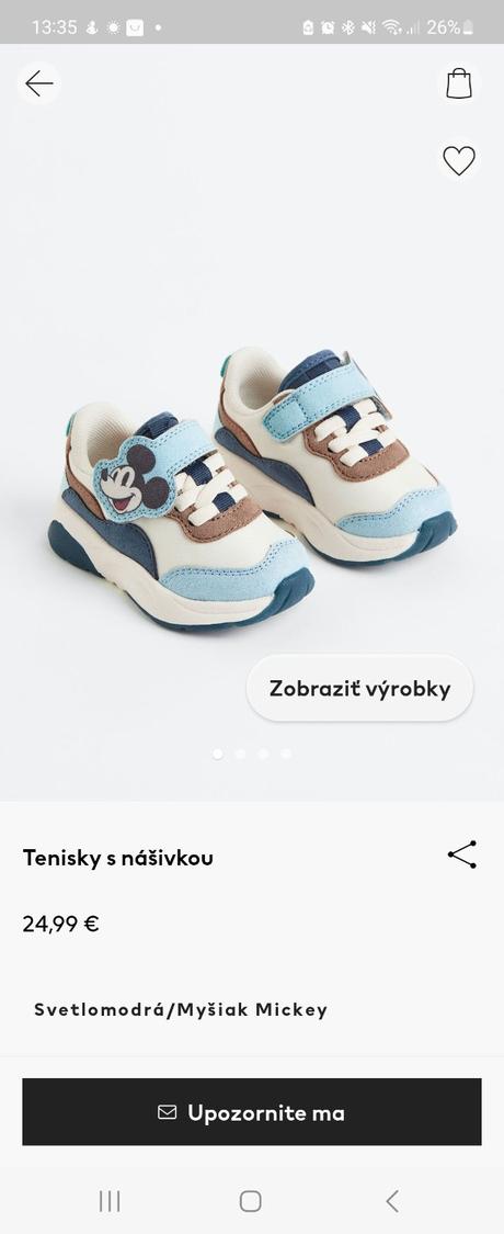 Tenisky mickey h&m 22/23, h&m,23