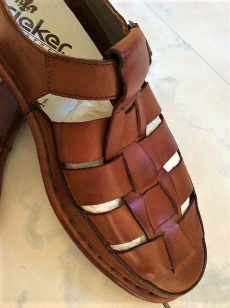 Celokožené retro sandále rieker, rieker,42