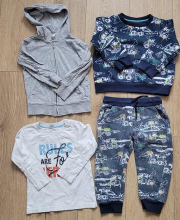 Mikiny, tepláky 4ks, 86–98