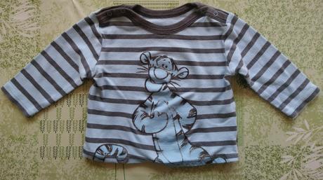 Pásikavé modré tričko s motívom, disney, 68-74 cm, disney,74