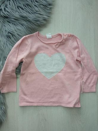Dievčenský sveter so strieborným srdiečkom (86), h&m,86