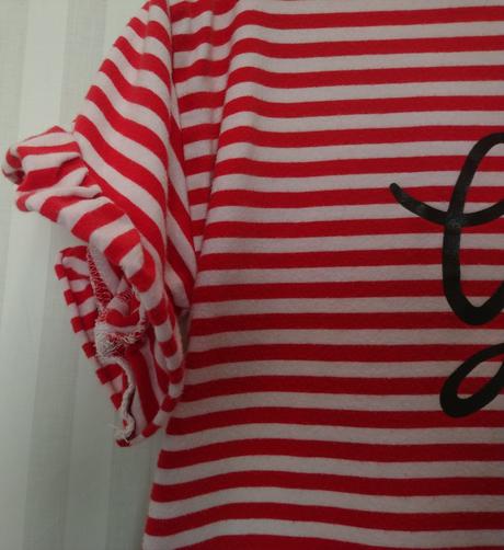 Pásikavé červeno biele tričko, motív, ido, 146-152, 152