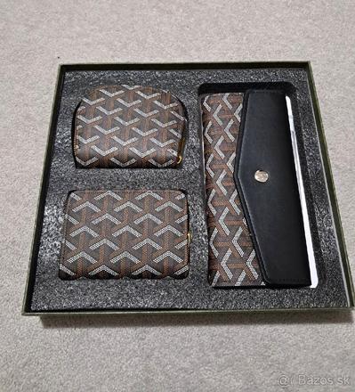 3 peňaženky goyard dámske v darčekovom balení nové, 