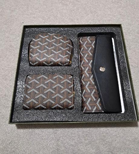 3 peňaženky goyard dámske v darčekovom balení nové, 