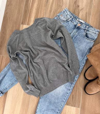 Základný šedý svetrík, h&m,s