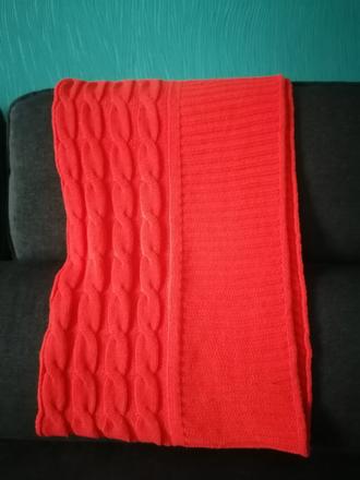 Červenooranžový pletený tunel, xl