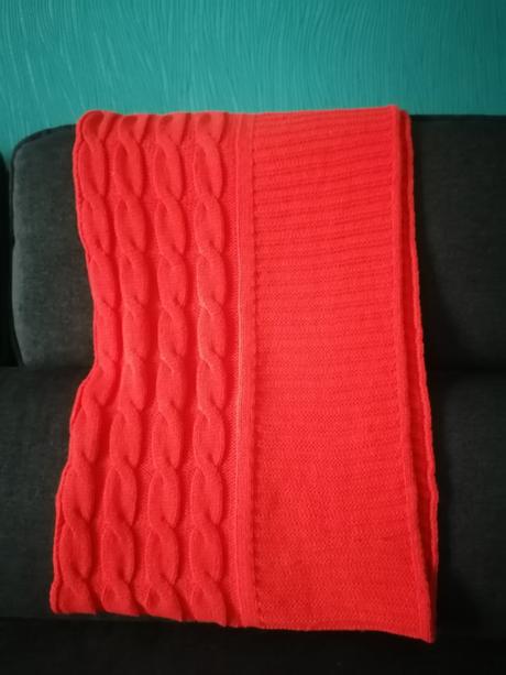 Červenooranžový pletený tunel, xl