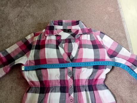 Károvaná predľžená blúzka - košeľa, crashone,140