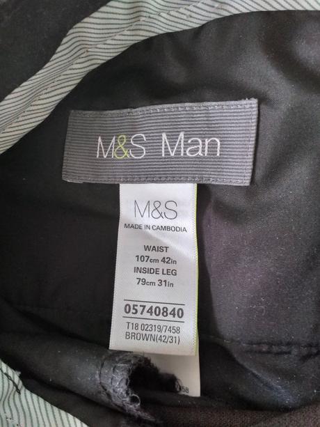 Nohavice pánske čokoládovo hnedé, marks & spencer,xl