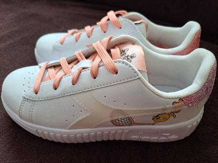 Tenisky diadora "looney tunes" s trblietkami, 34