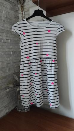 Námornícke šaty so srdiečkami, h&m,134