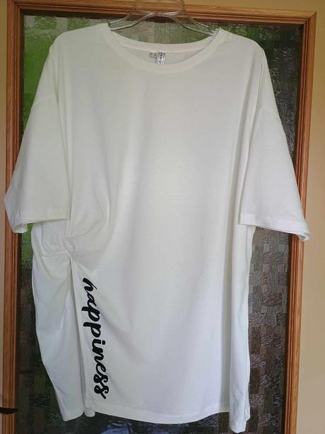 Tričko s rozparkom a nápisom, bonprix,50