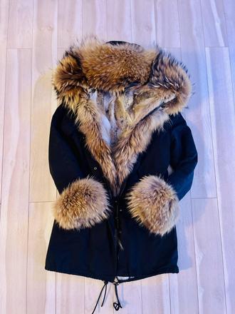 Parka s pravou hustou kozusinou, m