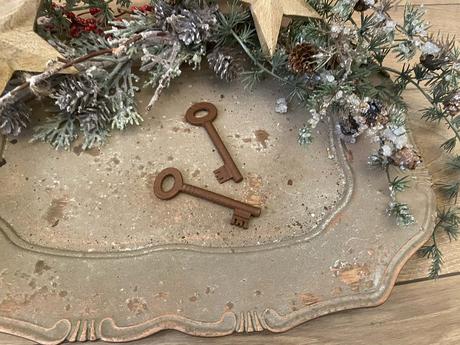 Kovové kľúče v hrdzavom odtieni 2 ks ( sada ), 