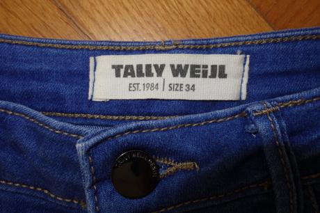 Džínsové šortky s vysokým pásom, tally weijl,34