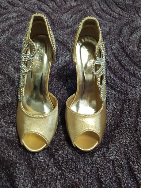 Zlaté lodičky so štrasom 37, 37