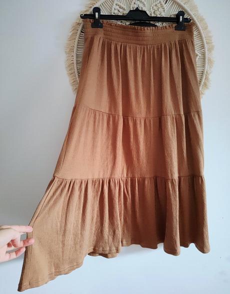 Hnedá midi sukňa, m