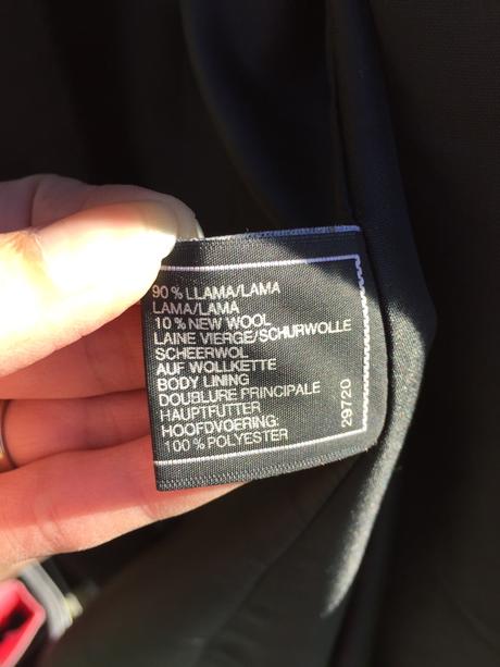 Čierny vlneny kabat, c&a