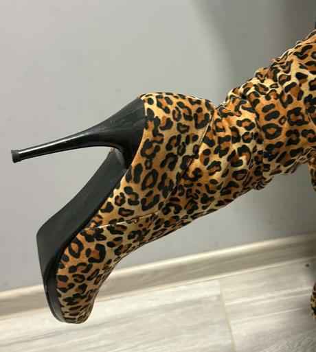 Čižmy s leopardím vzorom, 39