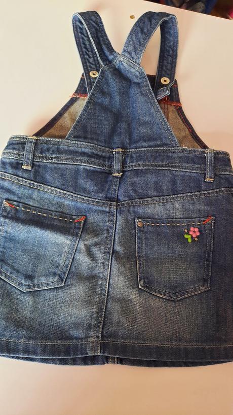 Riflová suknička na traky, h&m,86