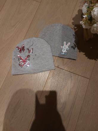 2 pack čiapky dvoj vrstvove- top stav, h&m,86