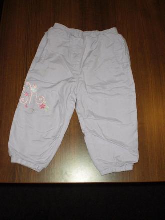 Fialové nohavice prechodné s výšivkou veľ. 12-18 m, cherokee,86