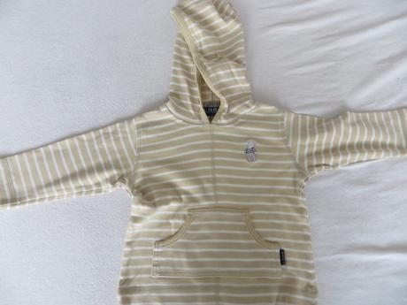 Hnedá pásikavá mikina s kapucňou, 80