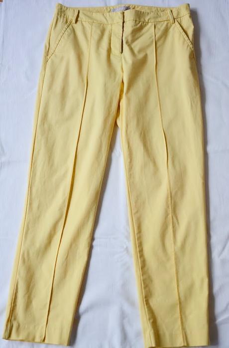 Prémiové žlté chino nohavice stefanel, 38