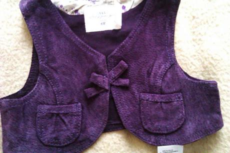 Pekný komplet koženej vestičky a sukničky, h&m,74