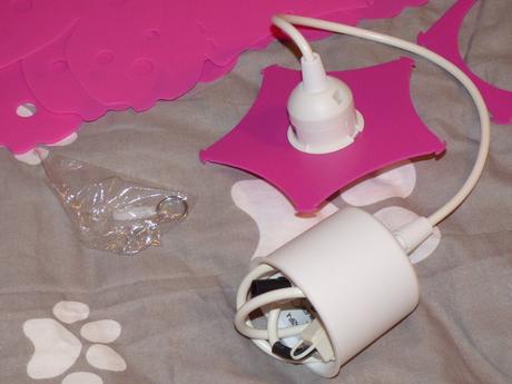 Plastová ružová lampa motýle - skladacia, 