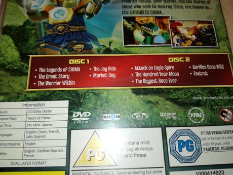 Dvd lego legends of chima, 