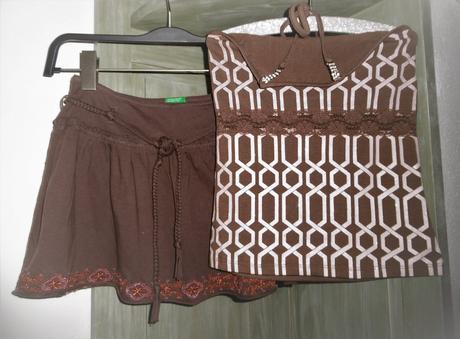 Sukňa zn.benetton + tričko, 146