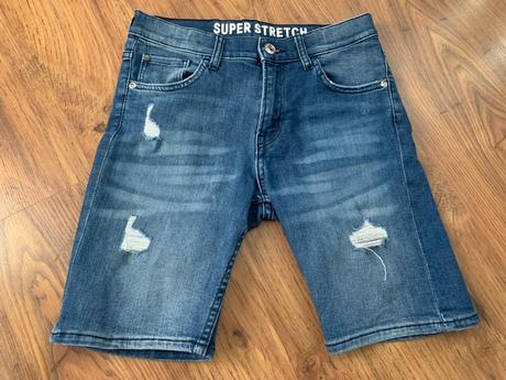 Riflové kraťasy, denim,140