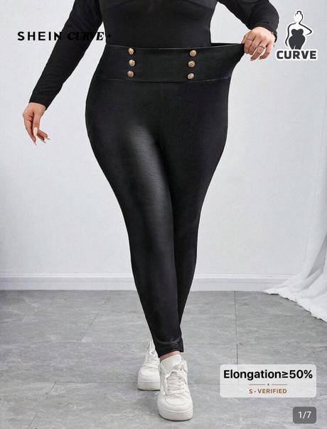 "kožené" nohavice/legíny, 52