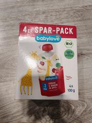 babylove ovocná kapsička čerešňa & banán v jablkách, 4 x 100 g
