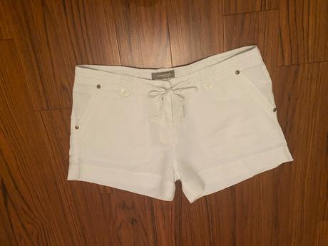 Biele ľanové šortky, veľ. m, kenvelo,m