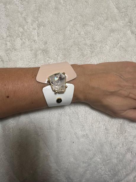 Kožený náramok bielo-ružový cango & rinaldi, 