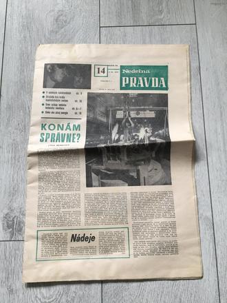 Stare noviny nedelna pravda 14, 5.4. 1974, 