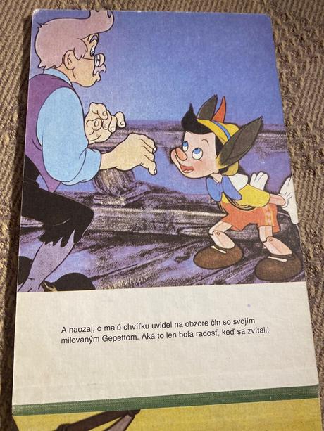 Retro staré leporelo pinocchio walt disney 1990, 