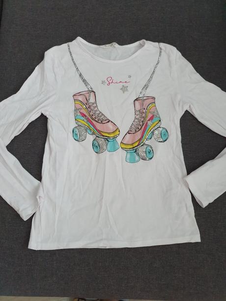 Biele tričko s flitrami, calliope,152