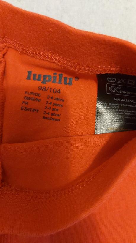 3/4 legíny set červený 98/104, lupilu,98