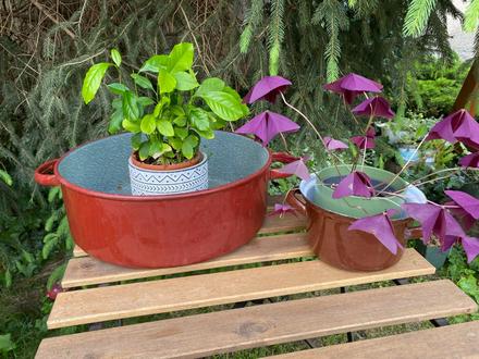 Staré smaltované hrnce 2 ks ( sada ), 