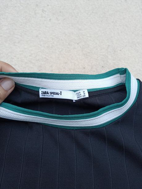 Zara crop top dámske čierne tričko ako nové, zara,s