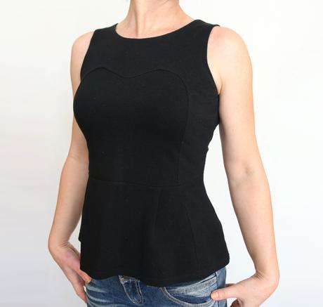 Čierne peplum tričko orsay veľ.s, orsay,s