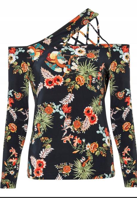 Vzorovany top s odhalenymi ramenami, bonprix,xs